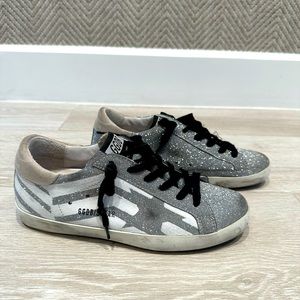 Golden Goose Silver Sparkle Sneakers Size 37